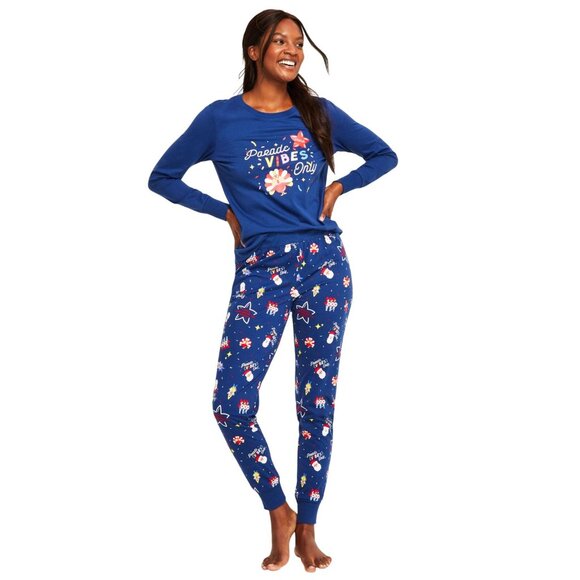 NEW Family Pajamas Thanksgiving Mix It Parade Pajama Shirt Top Navy Blue 2XL - Picture 4 of 4